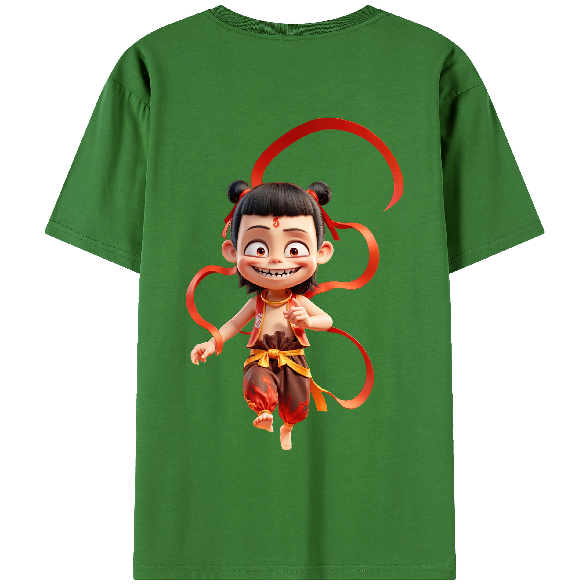 （画像用） Ne Zha 2 ナタ 魔童の大暴れ レディース半袖Tシャツ(バックプリント)